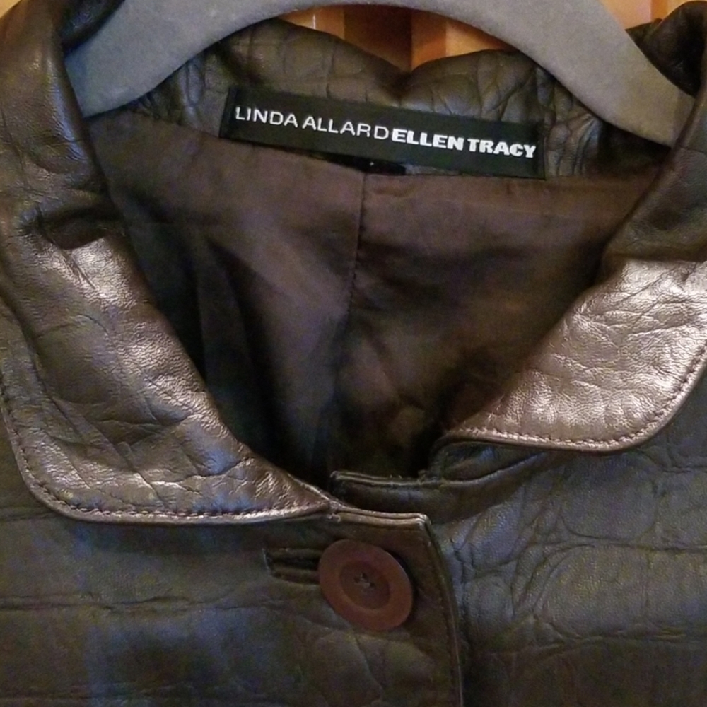 LINDA ALLARD ELLEN TRACY LEATHER JACKET
